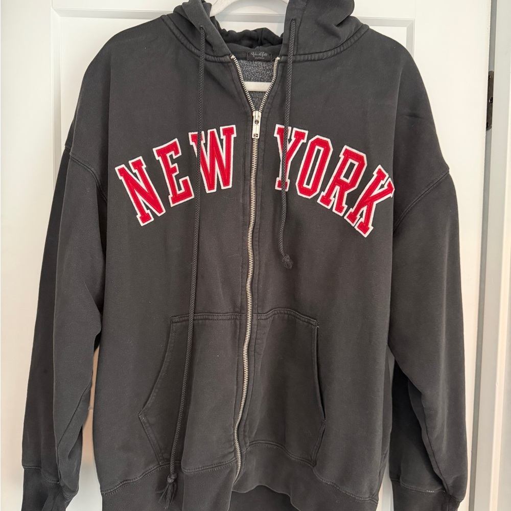 John Galt Black Hoodie with Red Lettering